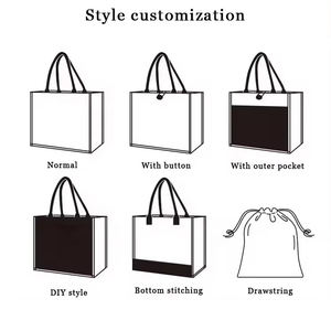 Sac à main en lin brut naturel brun tendance, sac en jute personnalisé à grande capacité, sac fourre-tout avec logo - Product Image 3