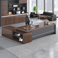 Bureau d'angle de direction moderne et luxueux Mobilier de bureau de qualité Table de patron en forme de L en panneau de bois