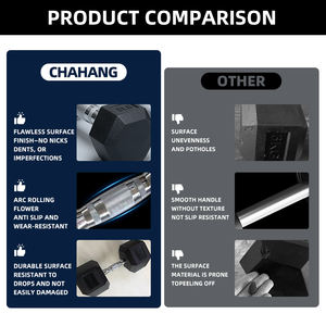 עיצוב חדש הסיטונאי כושר ברזל יצוק 5 ק "ג 10 ק" ג גומי משושה שחור - Product Image 3