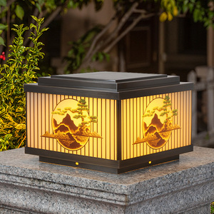 Nightsappan Solar Pillar <b>Light</b> IP65 Waterproof Copper Outdoor Post Lamp for Villa Garden <b>Fence</b> Gate - Product Image 1