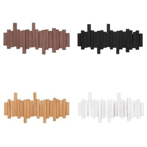 Wooden Wall Mounted <b>Coat</b> <b>Hooks</b> Piano Key Shape Self Adhesive For Entryway Foyer Clothing Storage Rack - Product Image 5