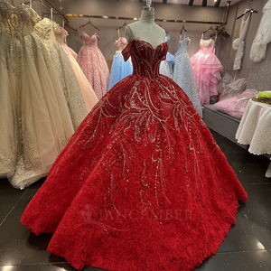 Robe de Quinceañera Dy6948-1, charmante robe de bal en dentelle avec appliques, Miss 15, Vestido De Xv, en mousseline de soie antistatique naturelle - Product Image 6
