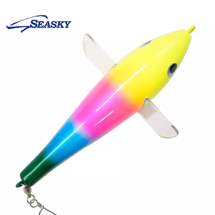 SEASKY 3" 6" 7" 10" 12.5" Wooden Big Game Troll Bird Wing Top Water