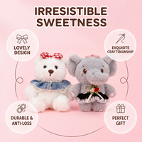 Porte-clés en peluche personnalisé petit éléphant, pendentif animal en peluche mignon et moelleux, porte-clés multicolore pour accessoire de sac