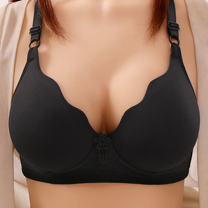 Sud-est asiatico all'ingrosso tradizionale madre senza fili biancheria intima da donna semplice onda tazza reggiseno a tre petto - Product Image 5