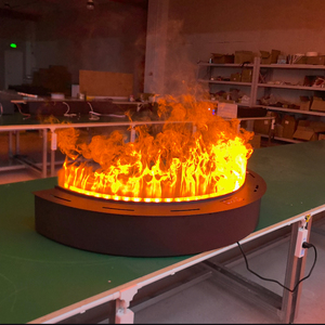 Cheminée moderne ronde à vapeur d'eau, autoportante, flamme artificielle à vapeur, sans chauffage, foyer décoratif pour villa, jardin et terrasse d'hôtel - Product Image 3