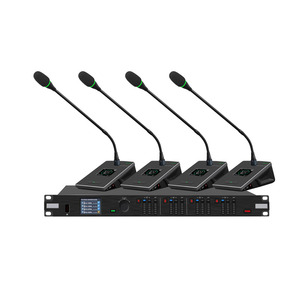 Sistema de micrófono inalámbrico profesional True Diversity de 490 1 receptor con 4 micrófonos UHF profesionales para presentaciones en escenario. - Product Image 4
