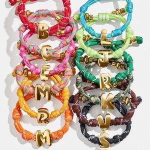 <strong>Initial</strong> <strong>Bracelet</strong> for unisex ,Custom <strong>Initial</strong> <strong>Bracelet</strong> <strong>with</strong> Colorful Alphabet Charm Adjustable Braided Rope <strong>bracelet</strong> jewelry Gift - Product Image 2