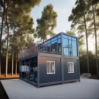 Maison conteneur modulaire préfabriquée en acier, conception en kit pour usage scolaire ou bureautique, espace de vie moderne