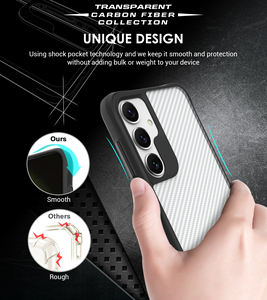 คาร์บอนไฟเบอร์สีขาวกันกระแทกสําหรับ<span class=keywords><strong>Samsung</strong></span> Galaxy S24 Plus S23 + S22 S21 Ultra S20 FE TPU PCกันชนเกราะฝาครอบโทรศัพท์กรณี - Product Image 6