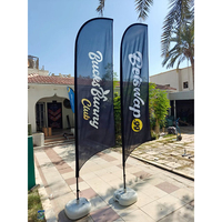 Drapeaux de plage personnalisés de haute qualité, drapeaux en polyester à plumes et drapeaux en forme de larme pour la publicité extérieure