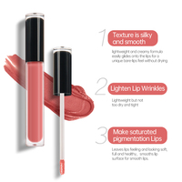 Brillant à Lèvres Étanche et Personnalisé de Logo Vegan Brillant Longue Durée 7 Couleurs Rouge à Lèvres Liquide Nude Mat de Marque Privée