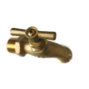Brass Bibcock 3/4 Inch NPT Slow Open T Handle Brass Bibcock Brass Bibb Faucet Valves For American Market