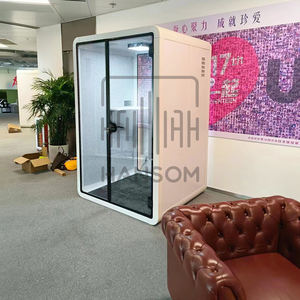 可移动声学办公吊舱隔音办公电话亭私人工作吊舱最多2个座位，带家具办公亭 - Product Image 3