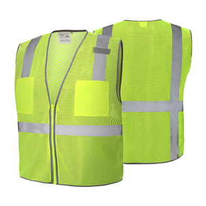 Áo phản quang an toàn bán chạy, đạt chuẩn ANSI Class 2 EN ISO 20471, khóa kéo, màu sắc tùy chỉnh, chất liệu phản quang - Product Image 1