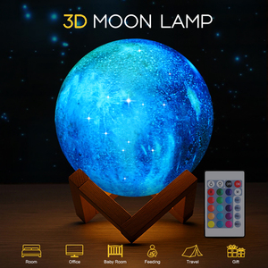 <strong>3D</strong> <strong>Printed</strong> Colorful Starry Sky <strong>Moon</strong> <strong>Lamp</strong> Creative Gift USB Charging Led Night <strong>Lamp</strong> Bedside <strong>Lamp</strong> - Product Image 6