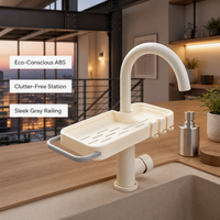 Support de rangement élégant pour robinet de salle de bain, organisateur d'évier de cuisine pour savon et éponge