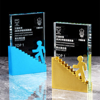 Plaque de récompense en cristal inspirante pour la conquête de sommets, Trophée d'honneur TOP1 pour événements sportifs pour enfants