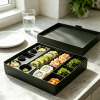 Scatola Bento Personalizzabile ESTICK di Qualità Alimentare, Confezione per Cucina Giapponese, Contenitore Rettangolare in Cartone con Scomparti Separati