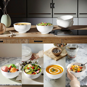Mikrowellen geeignete weiße Keramik schalen Günstige Küchen türme für Suppe Müsli Ramen Haferflocken Obsts alat Reis Qualität Keramik schalen - Product Image 5