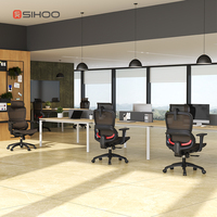 Chaise de direction grise à dossier haut SIHOO B100, nouvelle conception, très vendue, accoudoirs réglables 4D, tissu en maille et design ergonomique