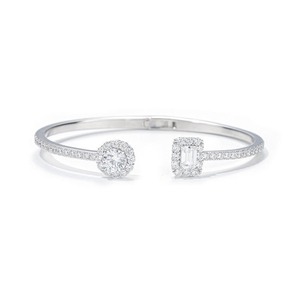 Hot Sale Modern Moissanite Diamond <b>Cuff</b> <b>Bracelet</b> Luxury Jewelry for Women and Men with Finish Available At Best Price - Product Image 5