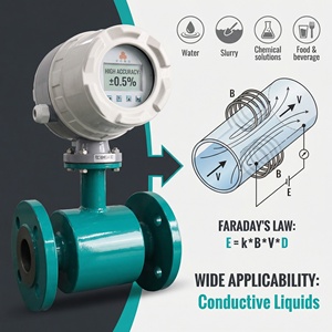 플랜지형 전자기 유량계 (수질 및 하수 처리용) - Product Image 2