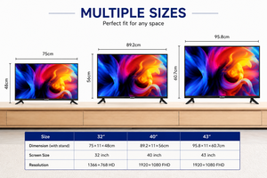 Téléviseur intelligent LED Android Ellacks <span class=keywords><strong>32</strong></span> pouces Full HD 1080P, panneau LCD A+, 2+16 Go, Wi-Fi intégré, cadre noir, hôtel, usage commercial - Product Image 2