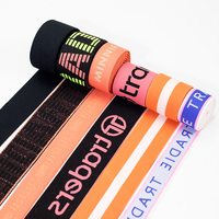 Vente en gros d'usine, bande élastique en nylon et polyester écologique, jacquard, imprimé floral, 100 couleurs, logo personnalisé, sangle
