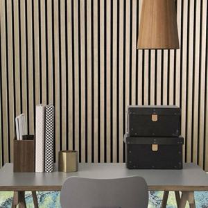 Panneau acoustique en lattes de bois au design moderne, absorption acoustique hautement efficace NRC 1.0, support en PET, écologique, design 3D - Product Image 4