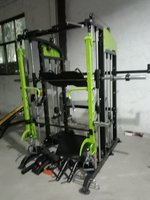 Machine Smith multifonction 4-en-1 avec crossover de câbles et rack de musculation pour entraînement de force en salle de sport