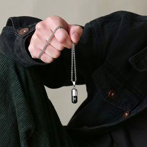 Listo Stock nuevo tornillo de acero de titanio cápsula abierta píldora colgante collar Hip Hop accesorios para Mujeres Hombres joyería - Product Image 3
