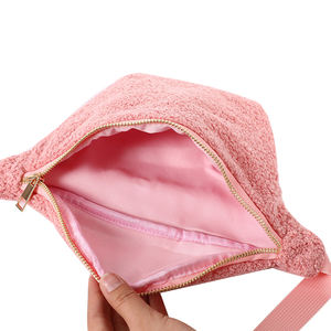 Autumn Winter Unisex Custom <b>Teddy</b> Zipper Waist Bag Wholesale DIY Portable Soft Fanny Pack Crossbody Bags Letter-Design Bags - Product Image 2