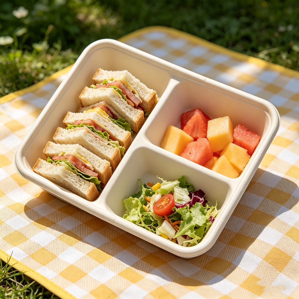 Eco Friendly Sugarcane Bagasse Bento Box Compostable Food Container ...