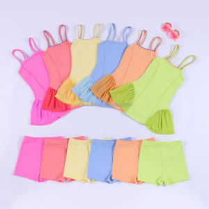 Vestito da yoga per ragazze stile balletto con spalline sottili, ricamo in rete laterale, pantaloncini integrati, colore e logo personalizzabili - Product Image 4