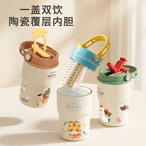 Besoar Insulated Water <b>Bottle</b> With Tea Strainer 500Ml Travel <b>Coffee</b> Cup Ceramic Inner Liner Portable Office Use - Product Image 2