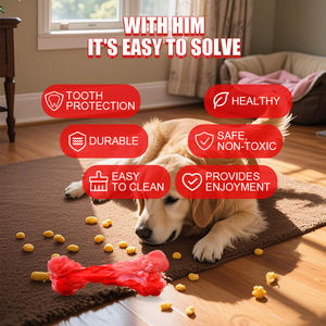 Mainan Kunyah Anjing dari Karet yang Tahan Lama, Kreatif, Interaktif, Tidak Beracun, Ramah Lingkungan, Lucu, Berbentuk Tulang Daging, Aman, Tahan Gigitan untuk Anjing Agresif - Product Image 3