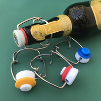 Bouchon à bascule allemand pour bouteilles, couvercle facile à ouvrir avec acier inoxydable et matériau PP, forme plate, rechargeable et sans danger pour les aliments