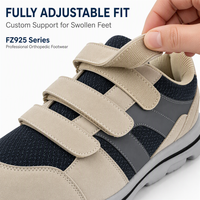Chaussures Diabétiques Confortables Directes d'Usine Tissu Respirant Fermeture Auto-agrippante Réglable Semelle EVA Antidérapante