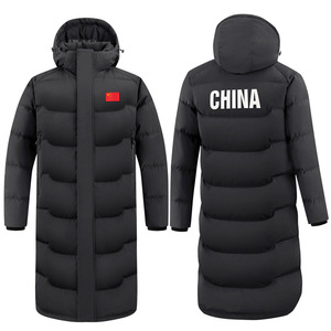 Áo khoác Nam Mùa Đông 2025 giản dị thương hiệu quần áo thể thao dài chống lạnh không thấm nước đầu gối ấm áp Logo trùm đầu - Product Image 4