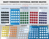 Patins de souris en PTFE haute densité, glisse ultra-lisse sur tissu et verre, version contrôle de vitesse pour une utilisation silencieuse