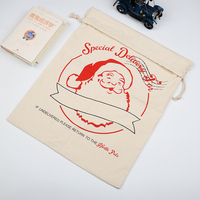 Sac de Noël personnalisable en toile avec cordon de serrage, faible MOQ, livraison spéciale, sac cadeau de Noël, fournisseur direct d'usine