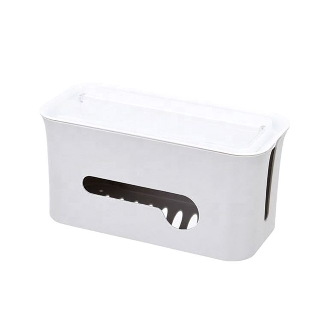 Power Cord Cable Charger Socket Storage Box Power Line Storage Organizer Box Under Desk Plastic Cable Box Organizer