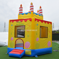 Promotion : Château gonflable commercial en PVC de qualité professionnelle, motif gâteau d'anniversaire, pour fêtes et événements