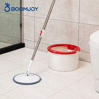 Ensemble serpillière et seau BOOMJOY, double compartiment, auto-essorage, brosse à rouleaux en TPR, tête de serpillière pliable, essoreuse en acier inoxydable