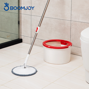 Ensemble serpillière et seau à double compartiment avec essorage automatique, brosse à rouleaux <span class=keywords><strong>en</strong></span> TPR, tête de serpillière pliable, essoreuse <span class=keywords><strong>en</strong></span> acier inoxydable - Product Image 1