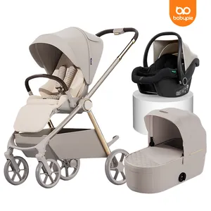 Carrinho de bebê leve para viagem, carrinho de bebê portátil 3 em 1 para viagens de luxo, carrinho de bebê de 0-3 anos