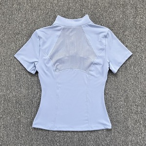JK3639 vestes de gym zippées confortables <span class=keywords><strong>et</strong></span> souples avec logo personnalisé pour femmes pour le sport, manches courtes <span class=keywords><strong>et</strong></span> haut de yoga serré pour la course à pied - Product Image 4