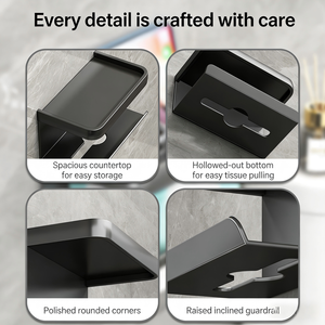 Support mural de téléphone pour salle de bain, porte-serviettes en papier, porte-rouleau de papier toilette en métal sans perçage - Product Image 5