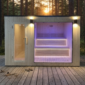 Sauna de Madera Hemlock, Superficie de Madera de Color Claro, Espaciosa y Luminosa, Sin Sensación de Opresión - Product Image 5